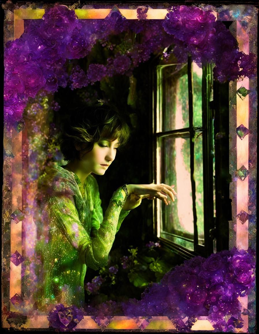 Iridescent Pixie Girl in Industrial Grunge Style