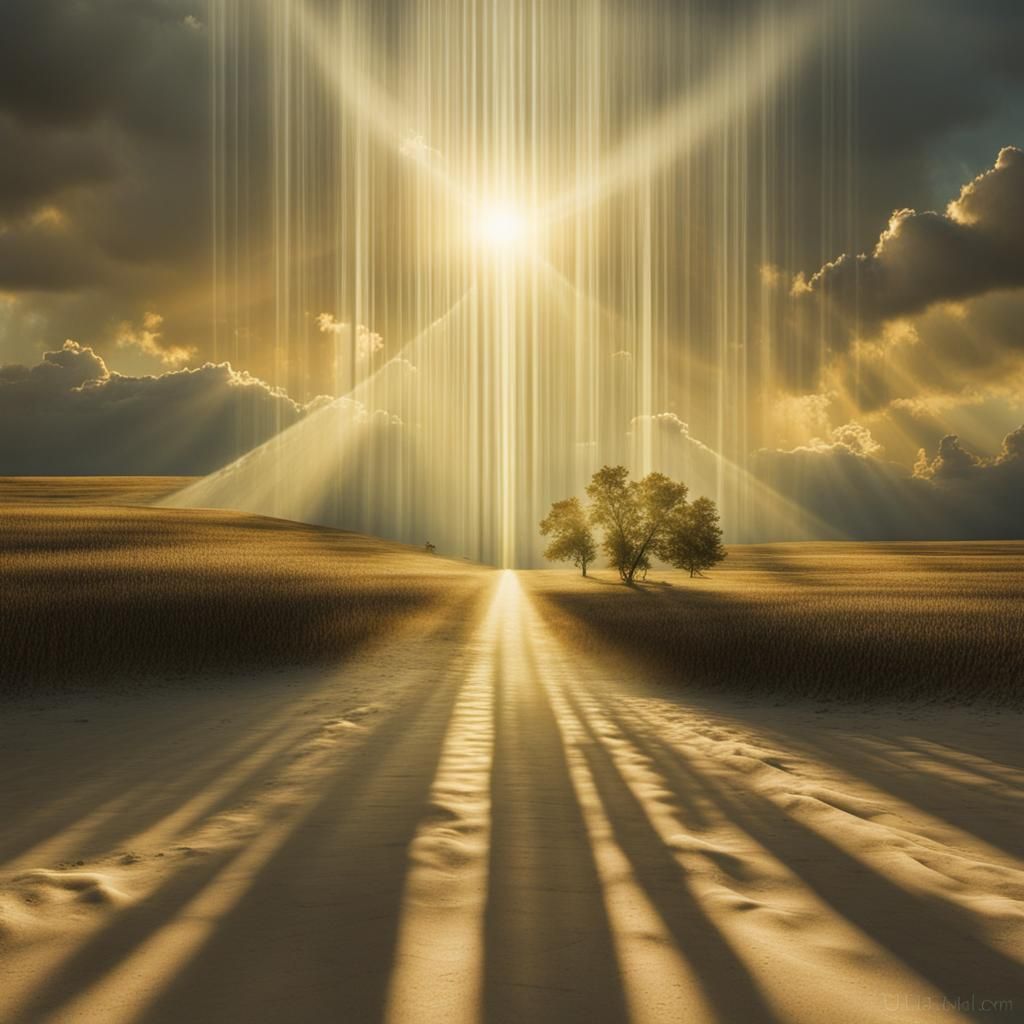 Surreal Scene with Sunshine Rays