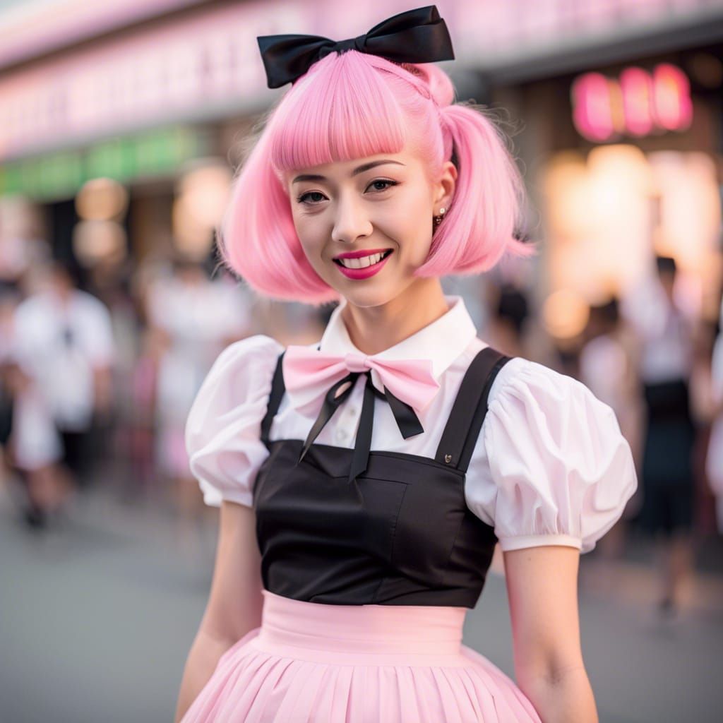 Kawaii Girl in Pink Lolita Fashion in Senegal
