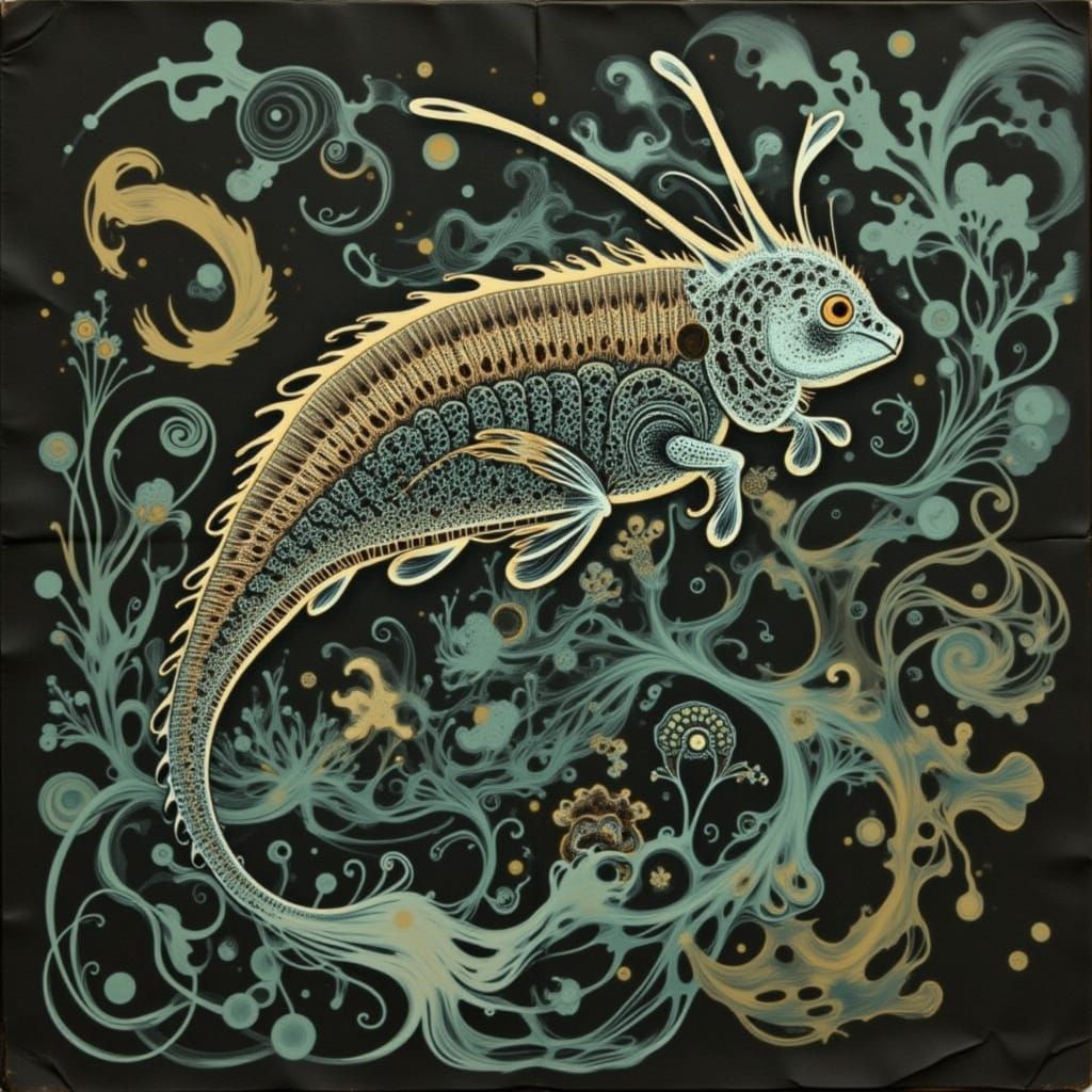 Coffee Stained Sea Abstract with LORA