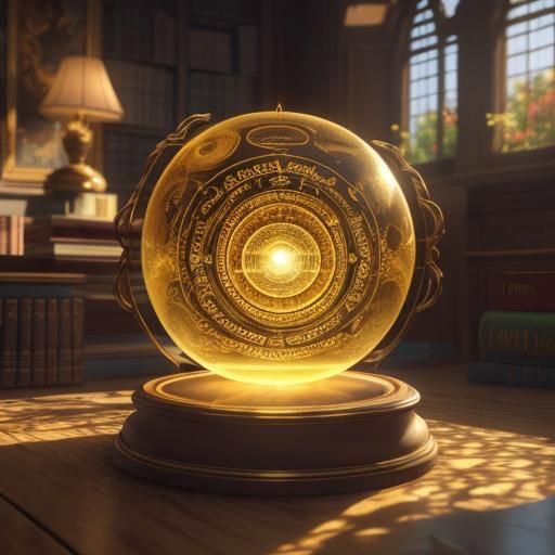 Magical Book and Crystal Ball with Children Reading