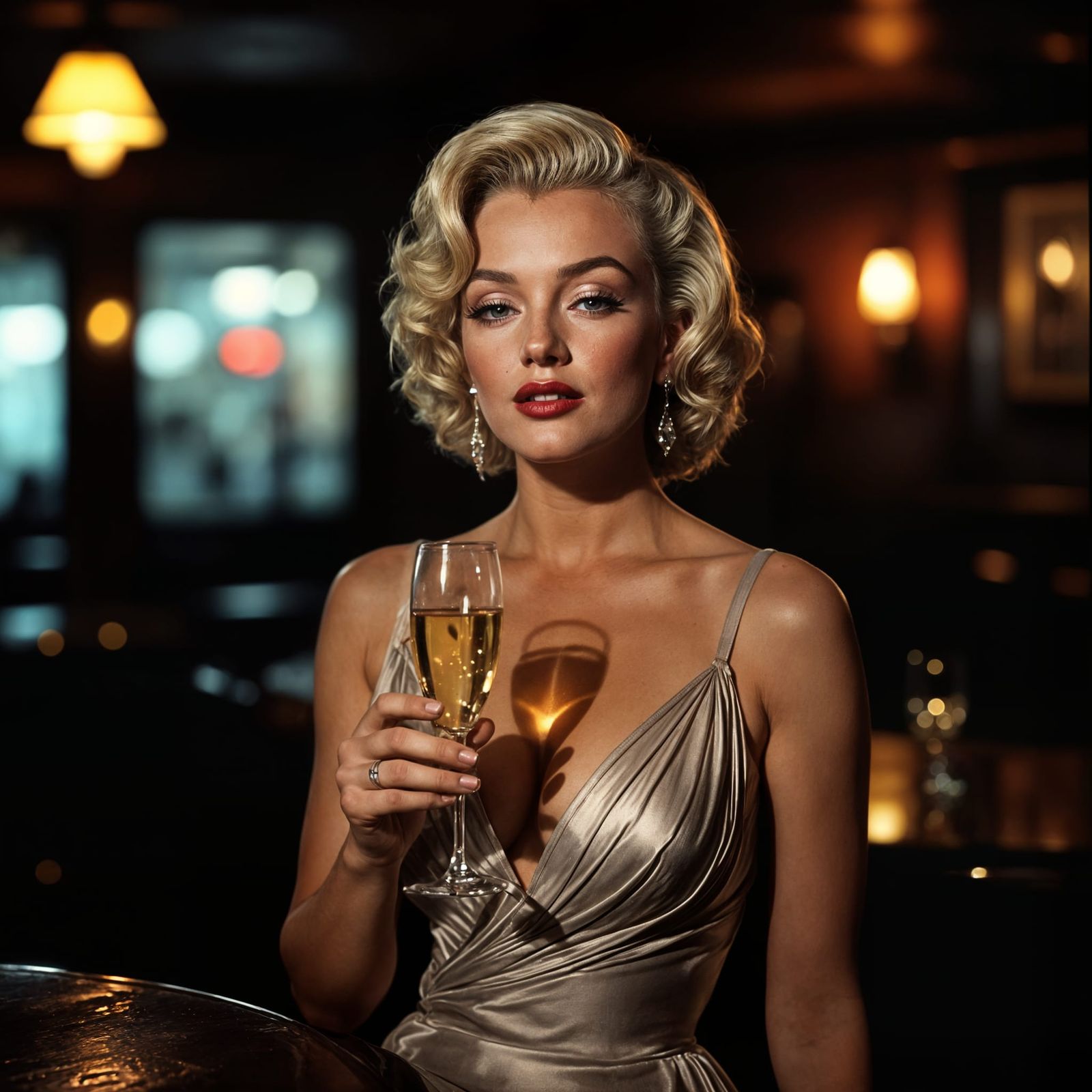 Marilyn Monroe in Dimly Lit Jazz Club