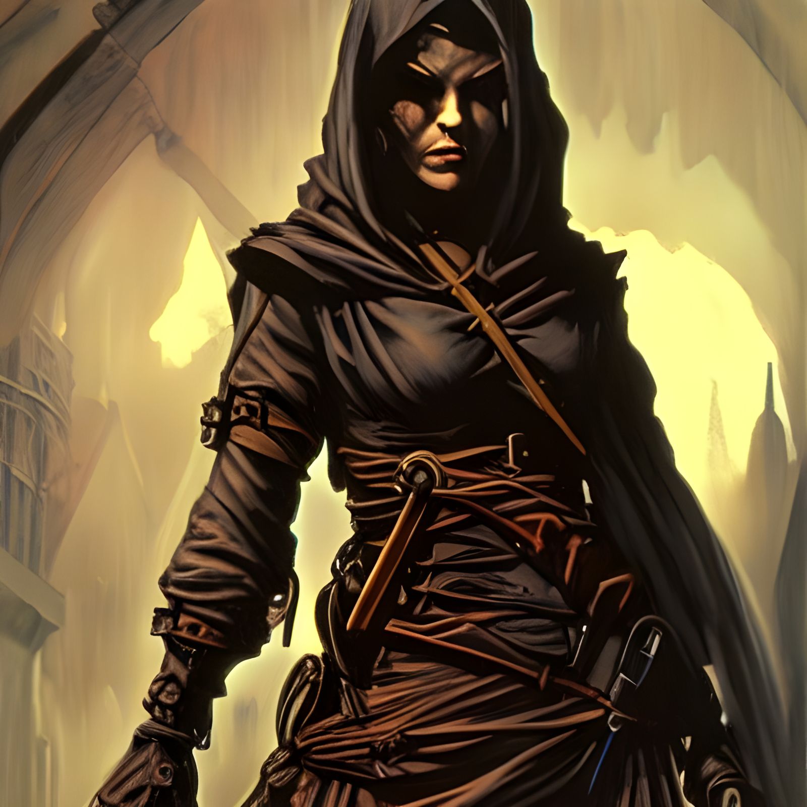 Dark Brotherhood Assassins: Steampunk Action Painting