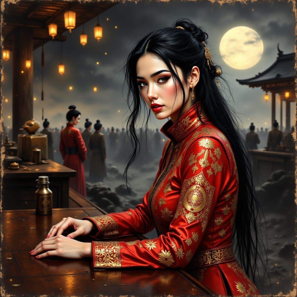 <lora:Ancient Gold:1.0>  Looking at you