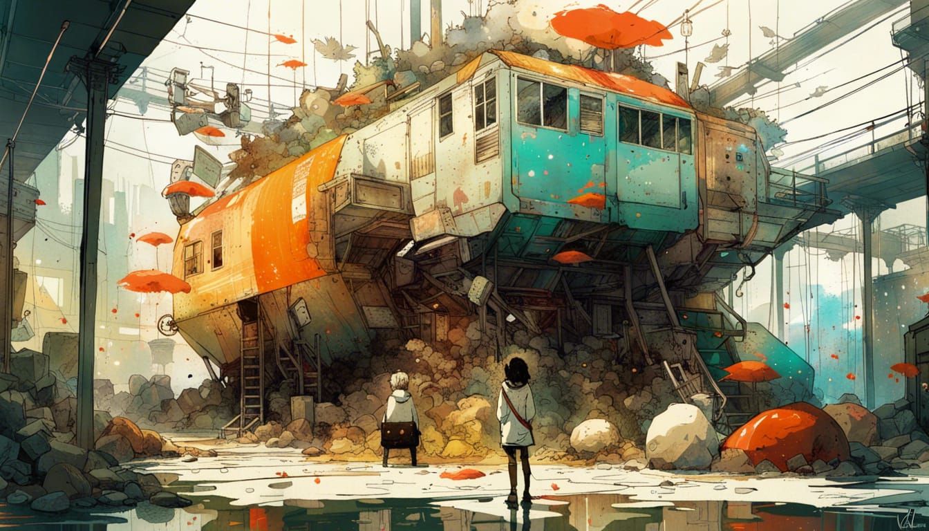 Hyperdetailed Postmodern Art Installation with Raven DJ