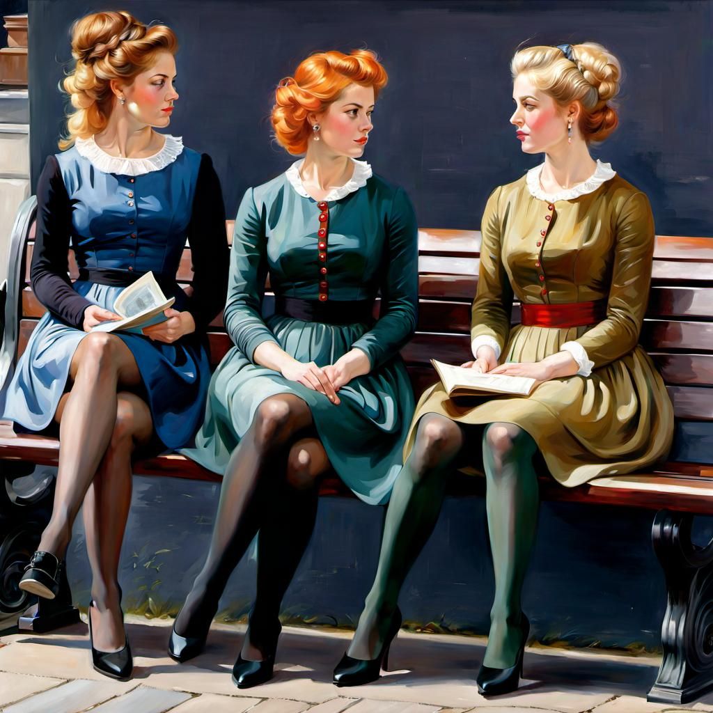 Danish Girls in Copenhagen: Oil Painting Portrait