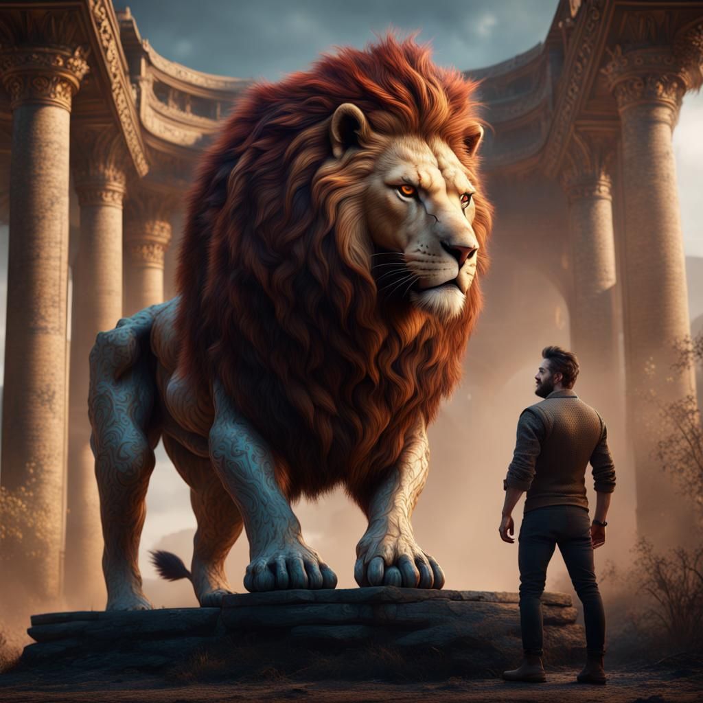 Man with Lion Body Fantasy Concept Art