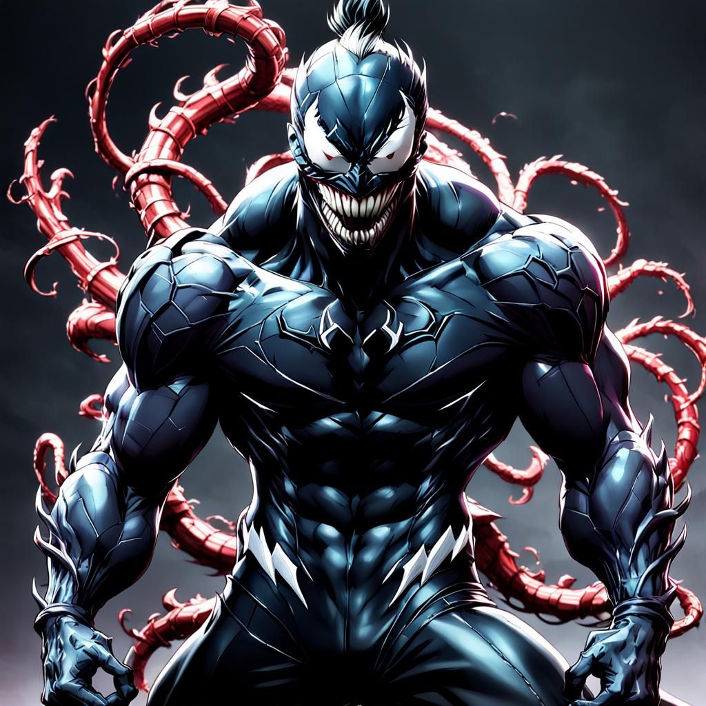 Venom and Hisoka Fusion in 3D Anime Art