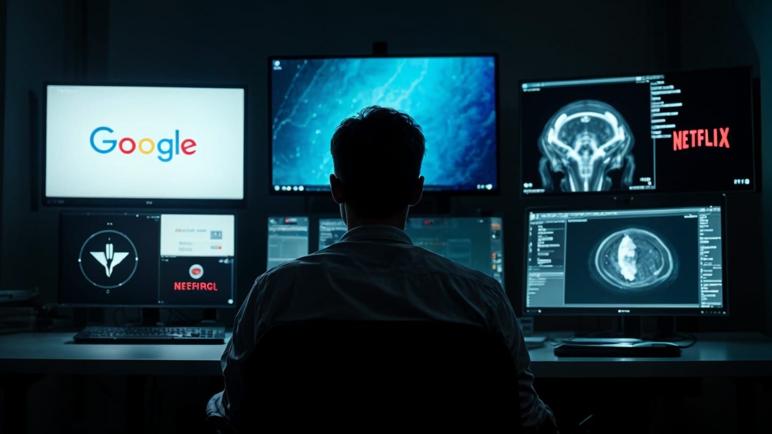 Cinematic Still of Modern Technology Elements