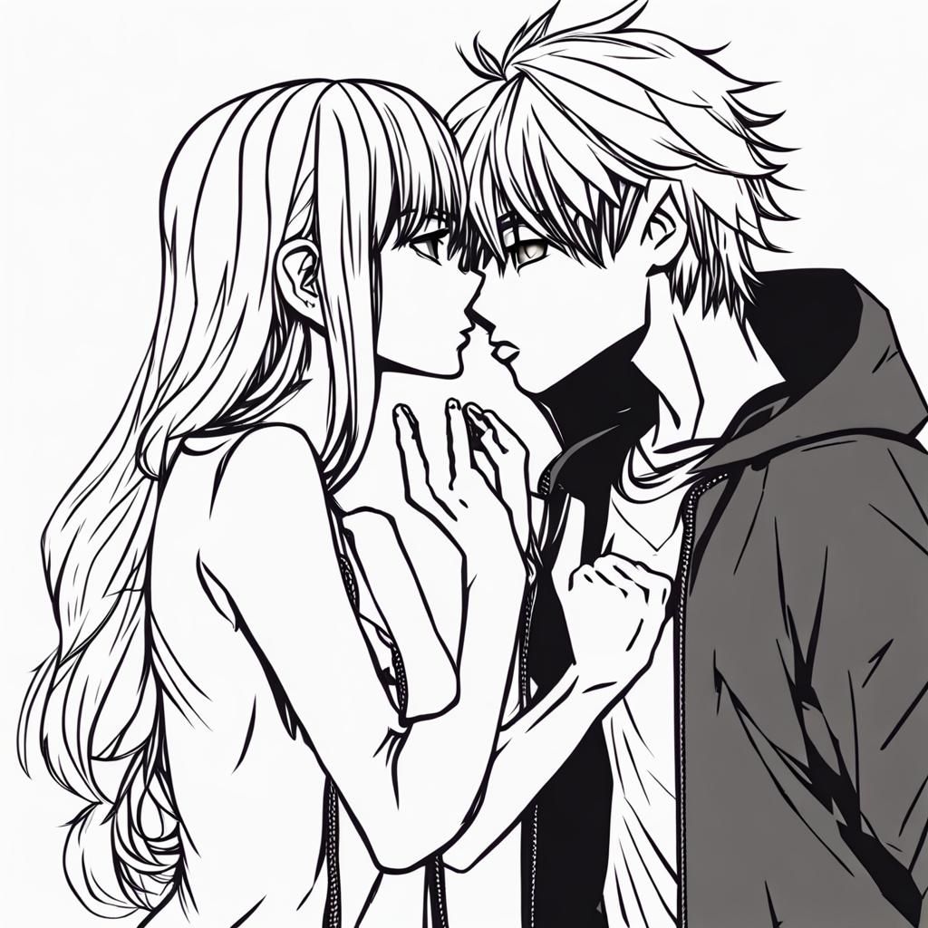 Cute Manga Baddies Kissing