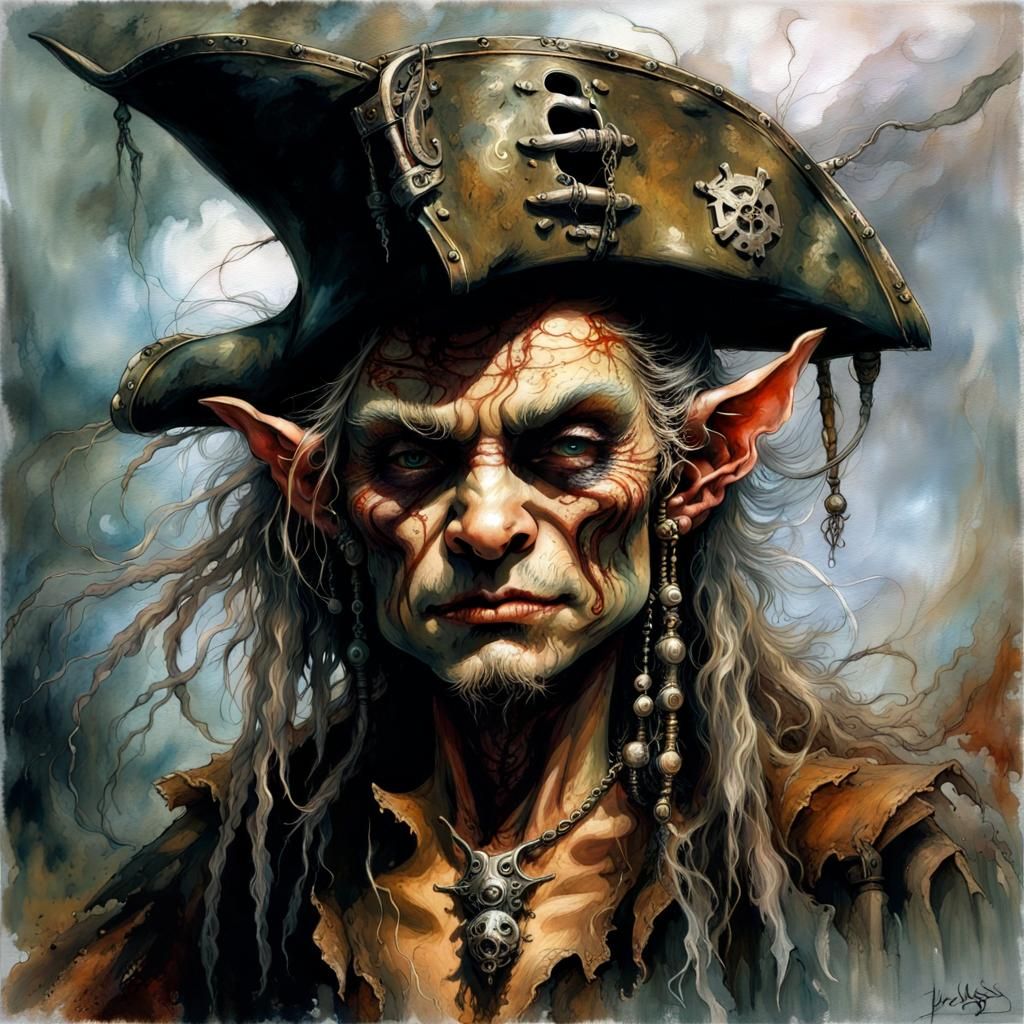 Goblin Pirate in Oil Painting Style