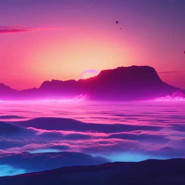 Vaporwave Sunset Concept Art in 8K Resolution