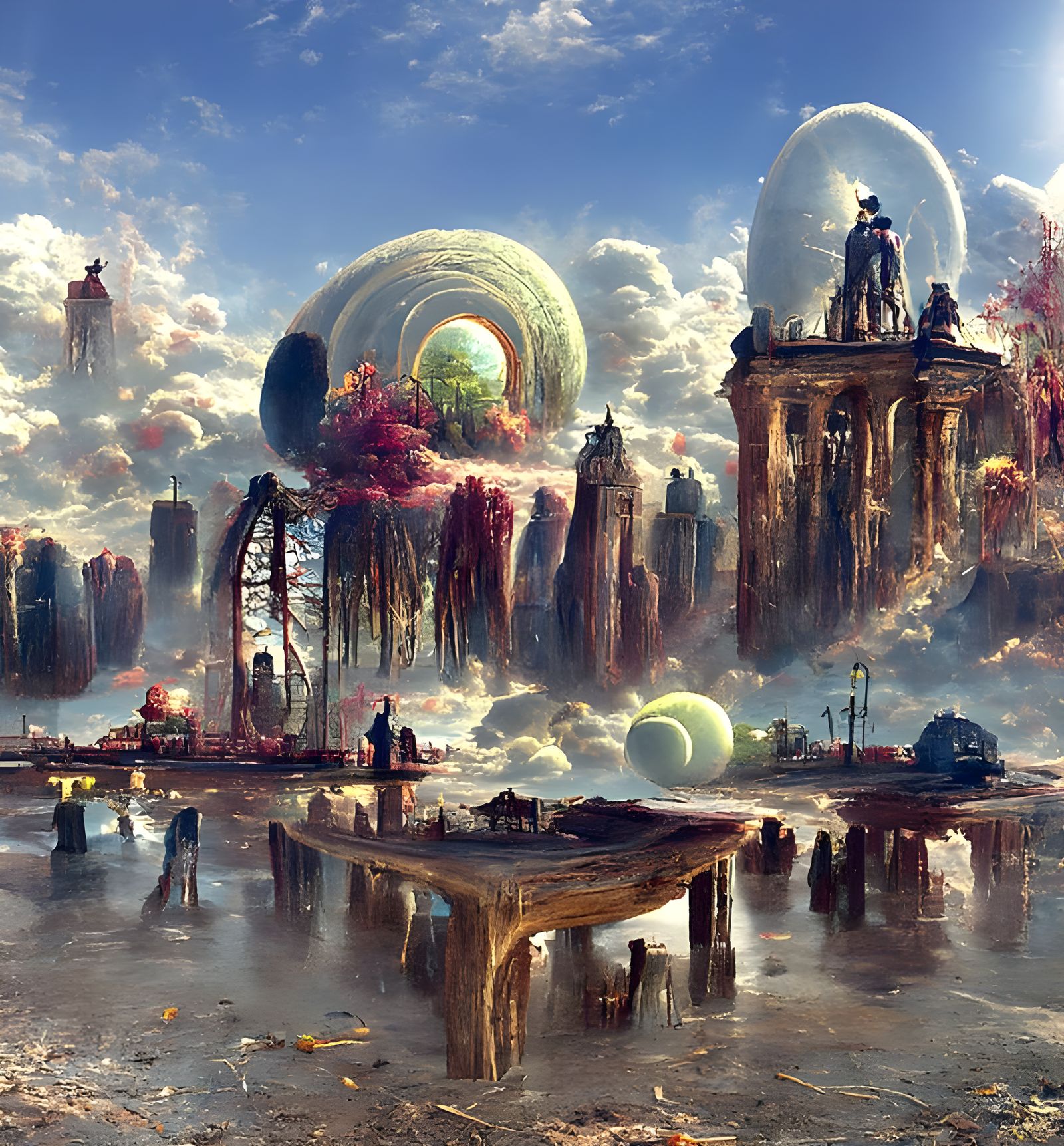 Psychedelic Cosmic Dreamscape in Expressionist Style