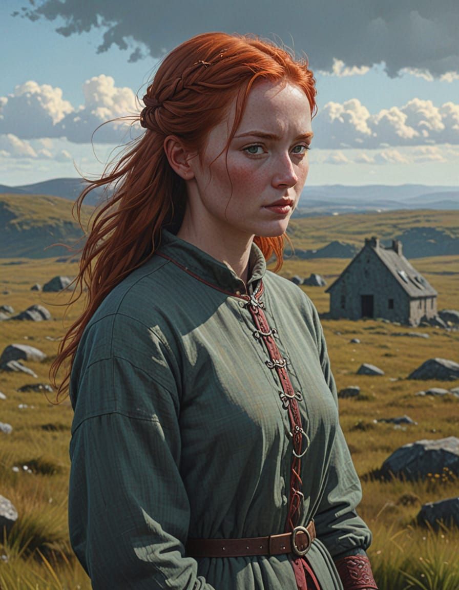 Gaelic Beauty on the Moors in Renaissance Style