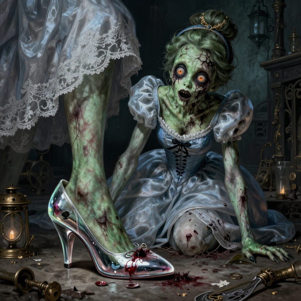 Steampunk Zombie Cinderella in Horror Style