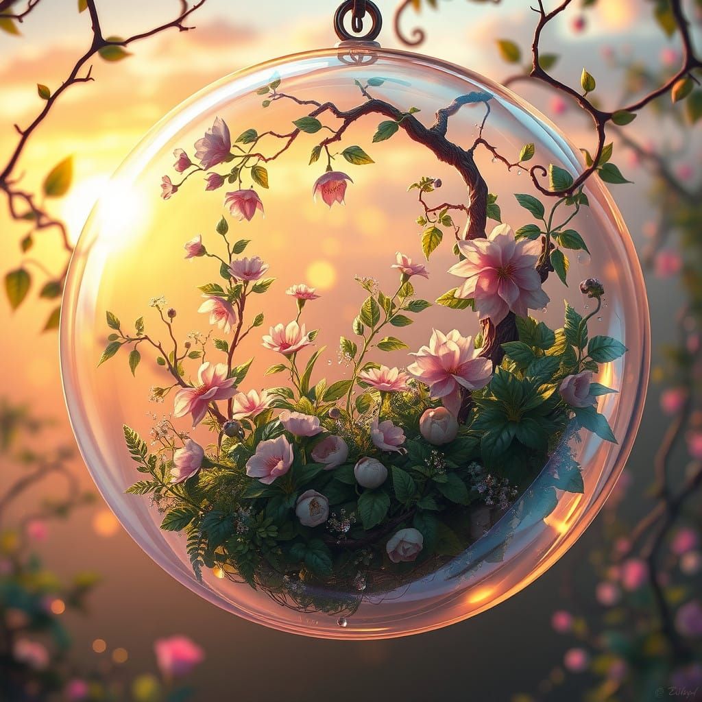 Dreamworld Garden Within a Luminous Bubble