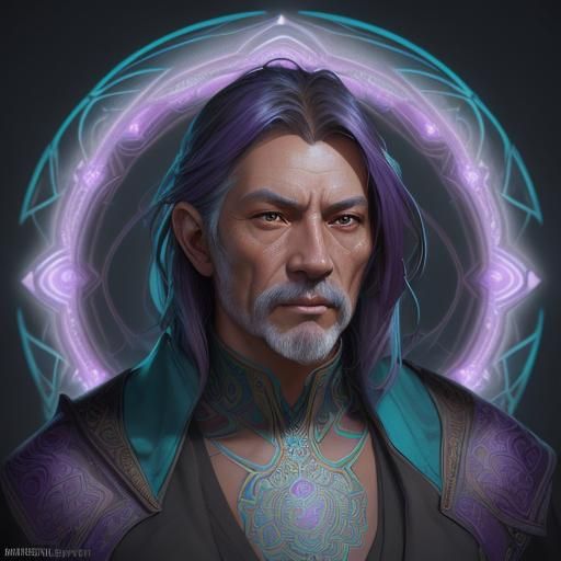 Detailed Portrait with Mandala Background in Art Nouveau Sty...