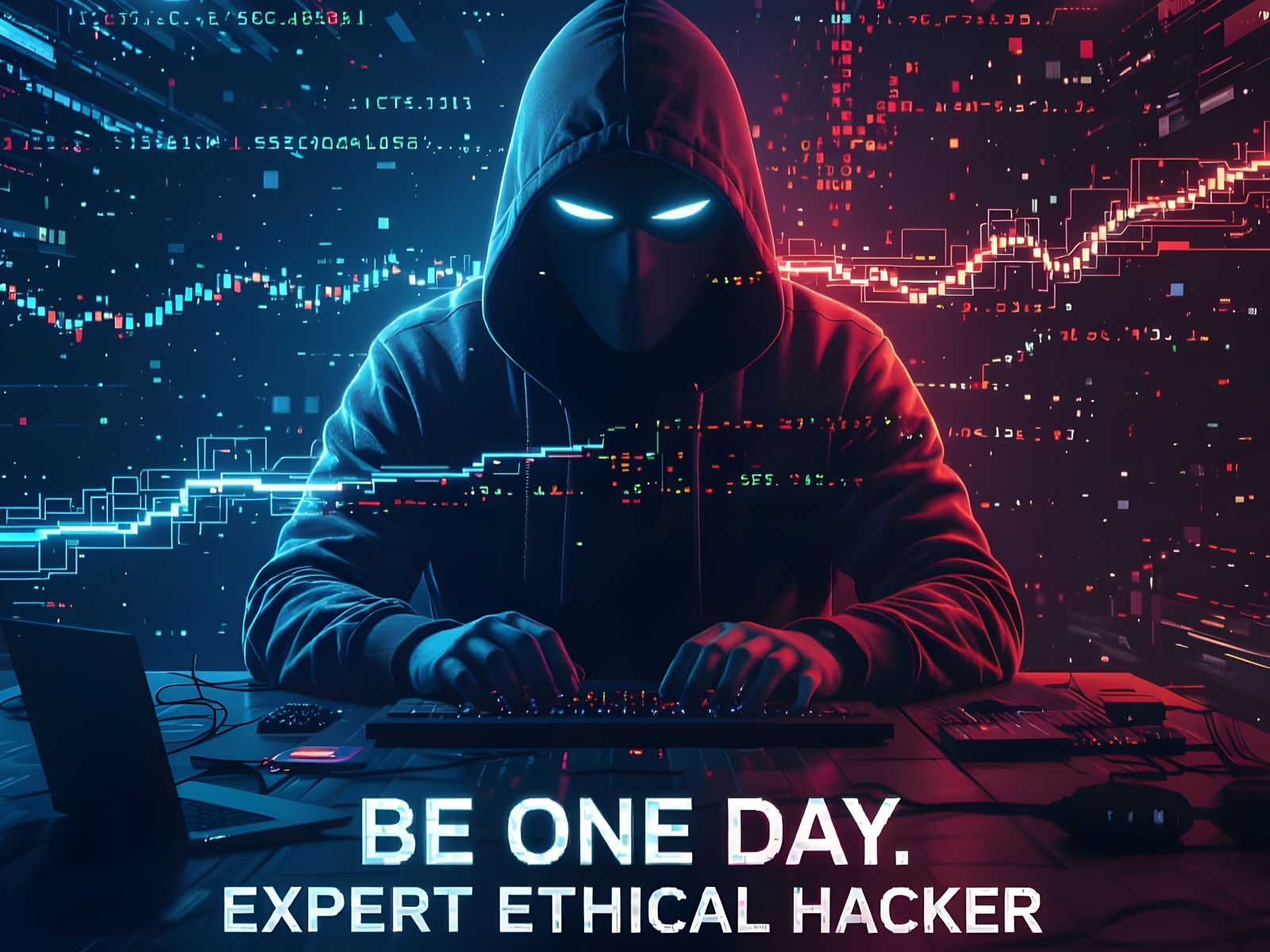 Cyberpunk Hacker Wallpaper with Glitch Effects