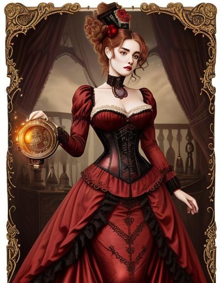 Victorian Queen with Steampunk Engine