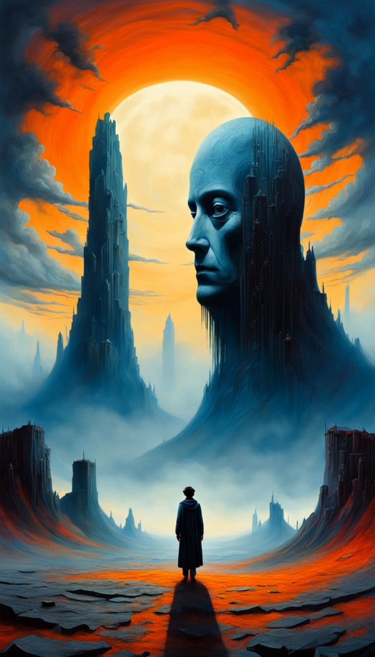 Surreal Landscape in Beksiński Style Matte Painting