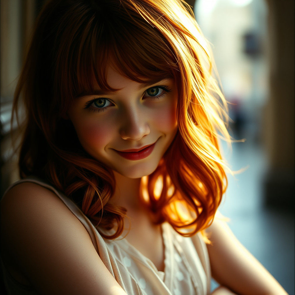 British Girl with Heterochromia and Sly Smile