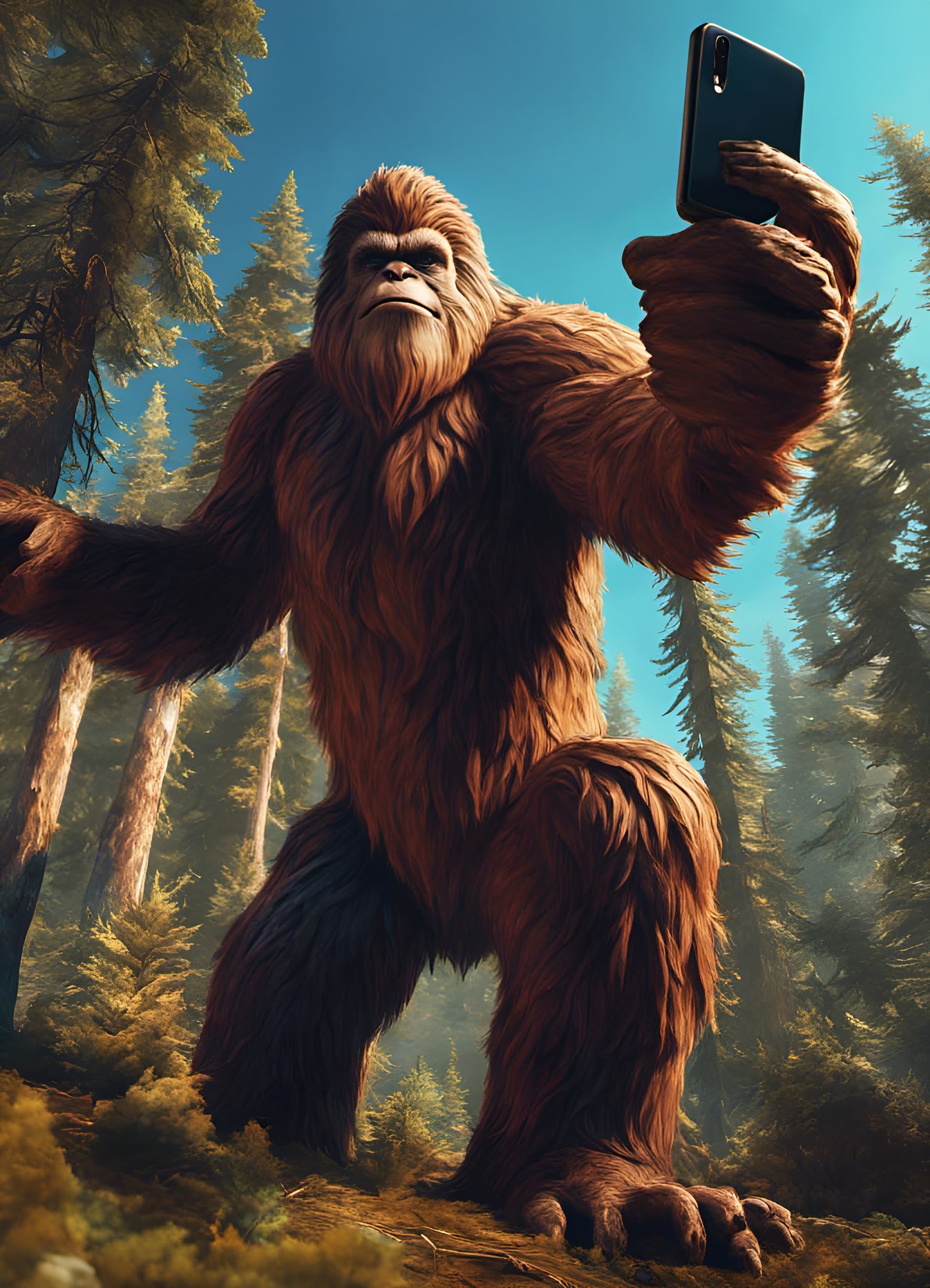 Bigfoot Selfie: A Narrative Concept Art Portrait