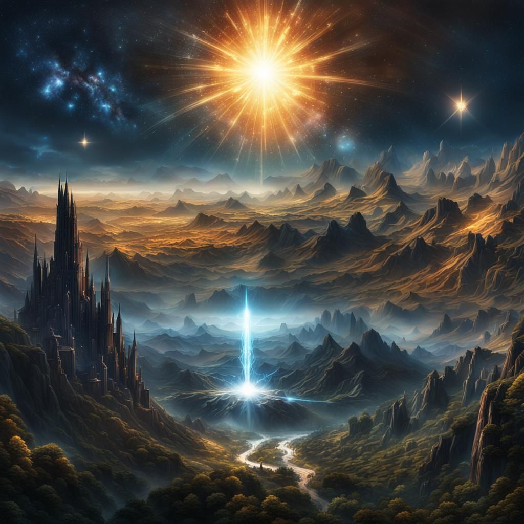 Dramatic Central Star in Digital Matte Painting