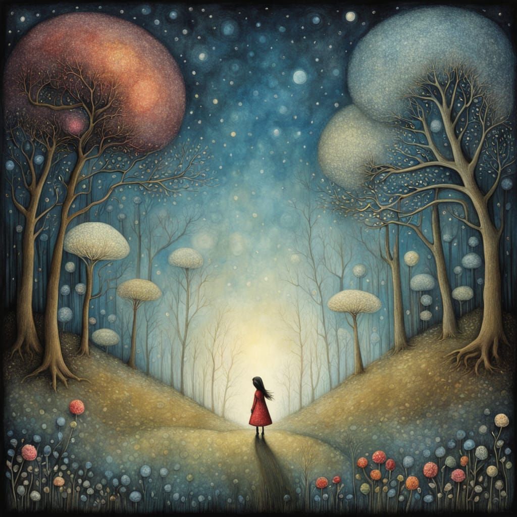 Fantastical Cityscape Created in Vibrant Watercolor Style