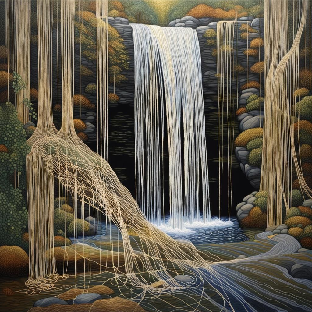 String Waterfall: Art Nouveau Masterpiece