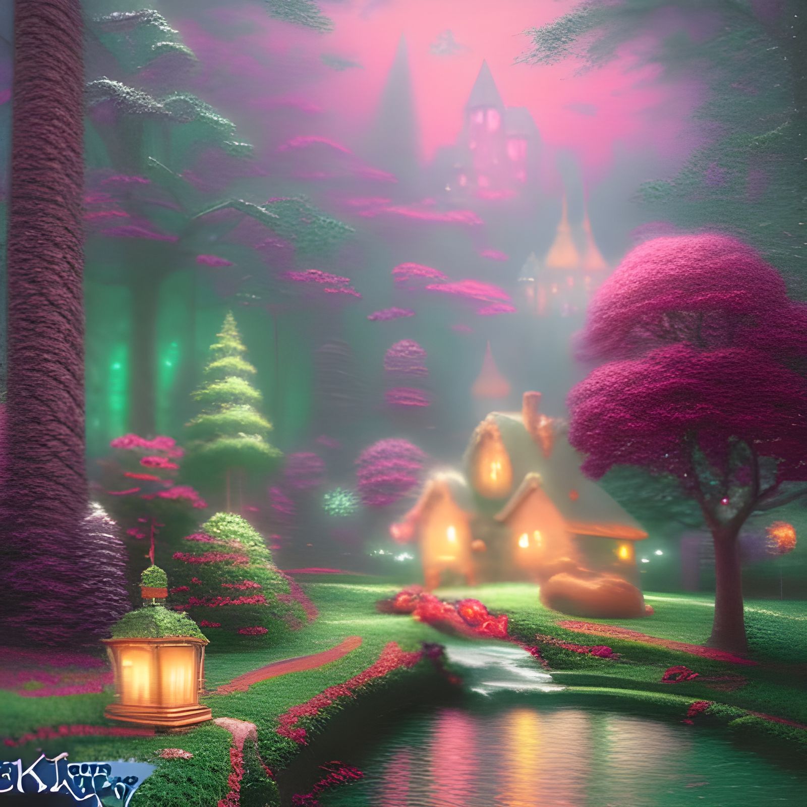 Santa Claus with Candy in Ethereal Fantasy Style