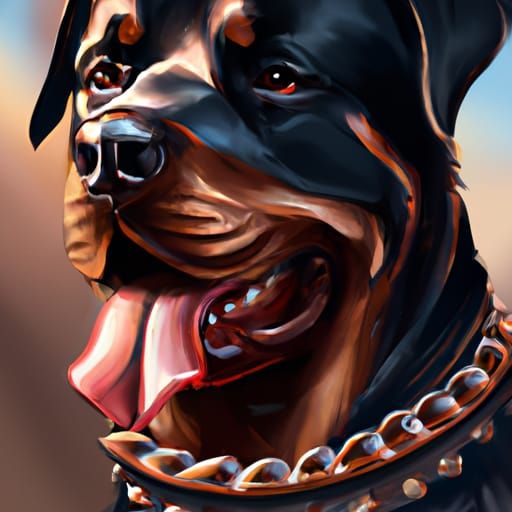 Rottweiler Portrait in Hyperdetailed Art Style