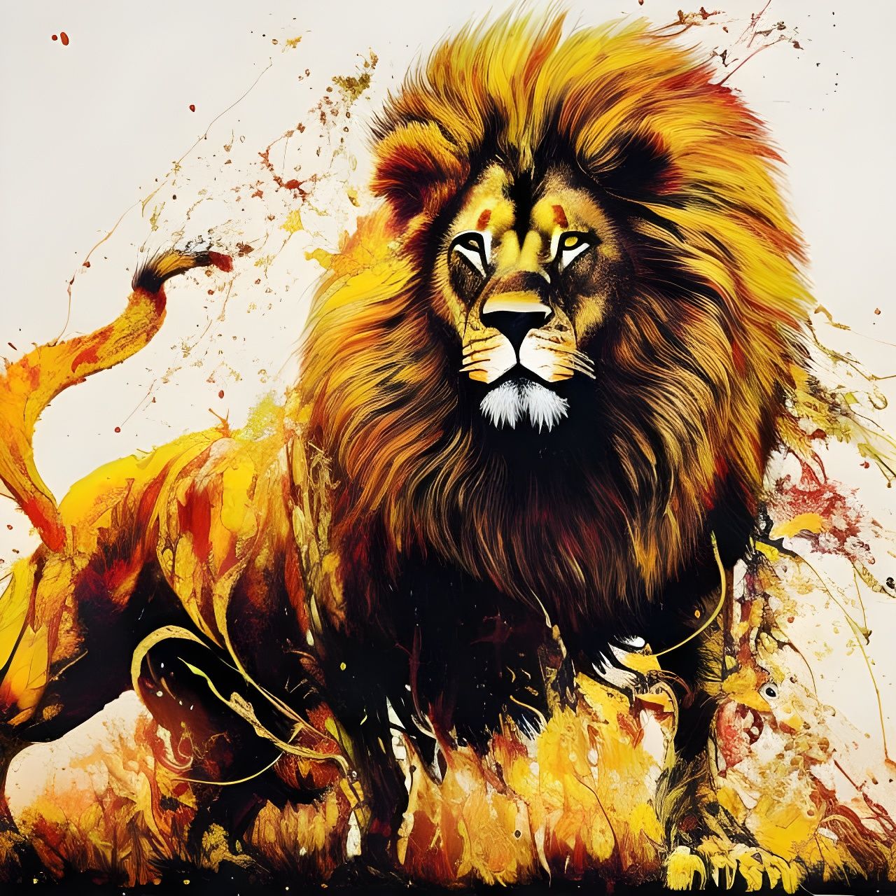 Flame King in Ethereal, Ultra Realistic Acrylic Art