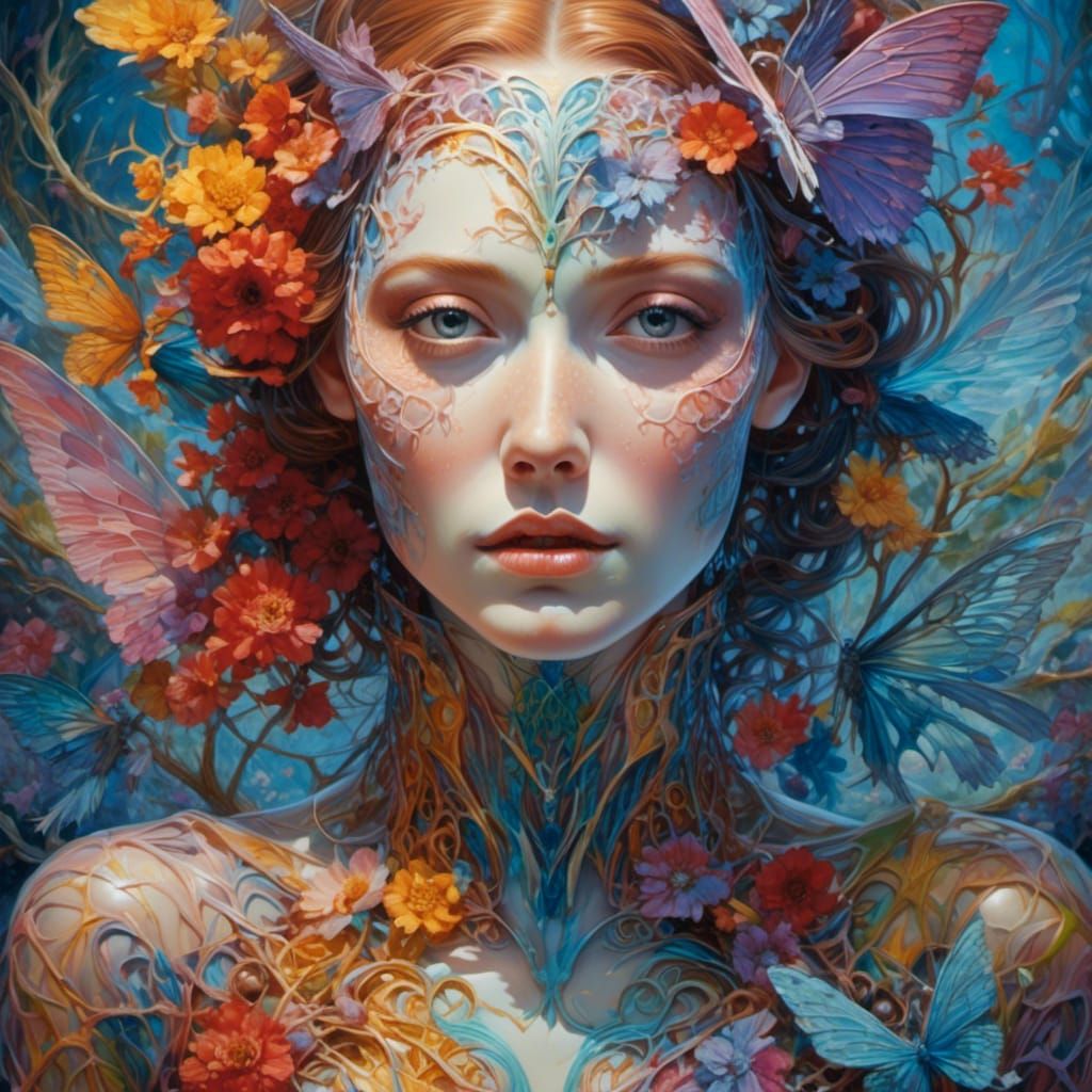 Mystical Metamorphosis in Vibrant Photorealism