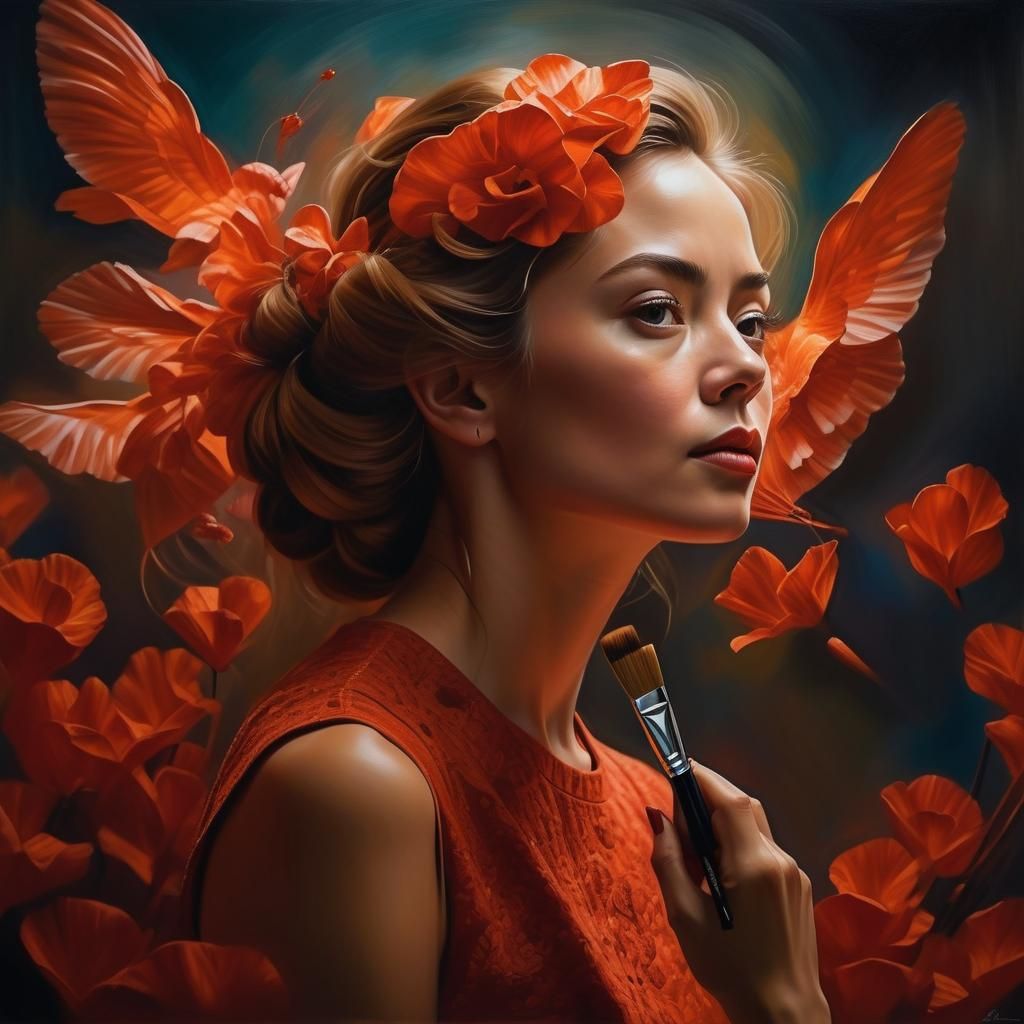 Hyperrealistic Portrait of Actress in Dark Fantasy Style