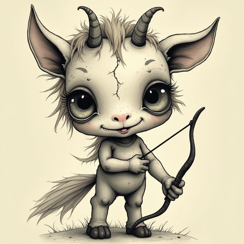 Creepy Cute Baby Centaur Tattoo Design