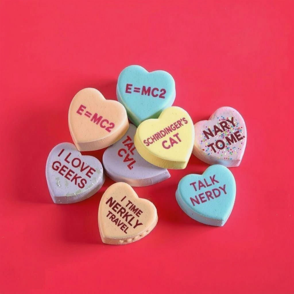 Candy Hearts Celebrate Science and Nerdy Charm