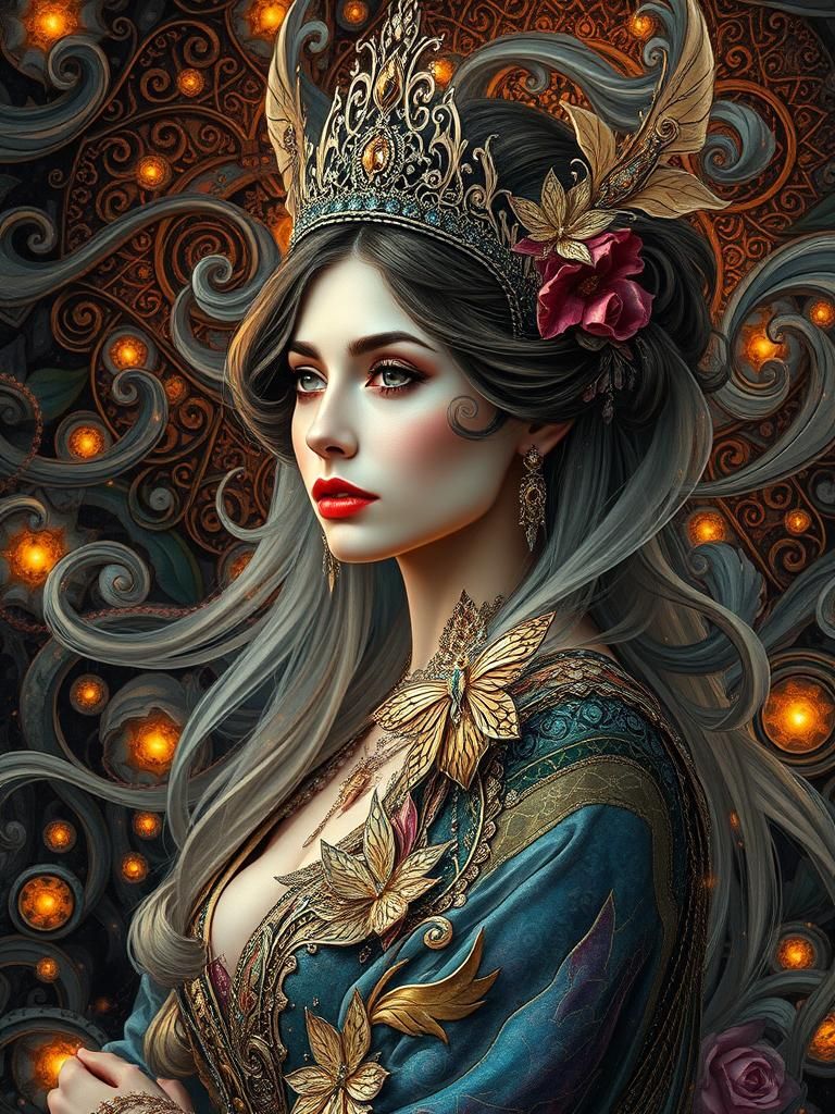 Woman in Alcohol Ink, Super Realistic 3D Rendering