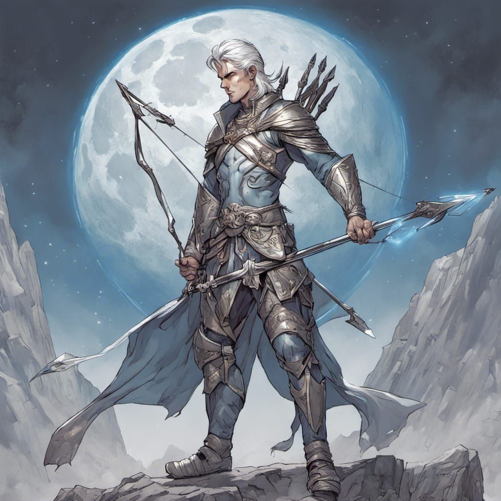 Moon Elf Archer in Comic Book Style