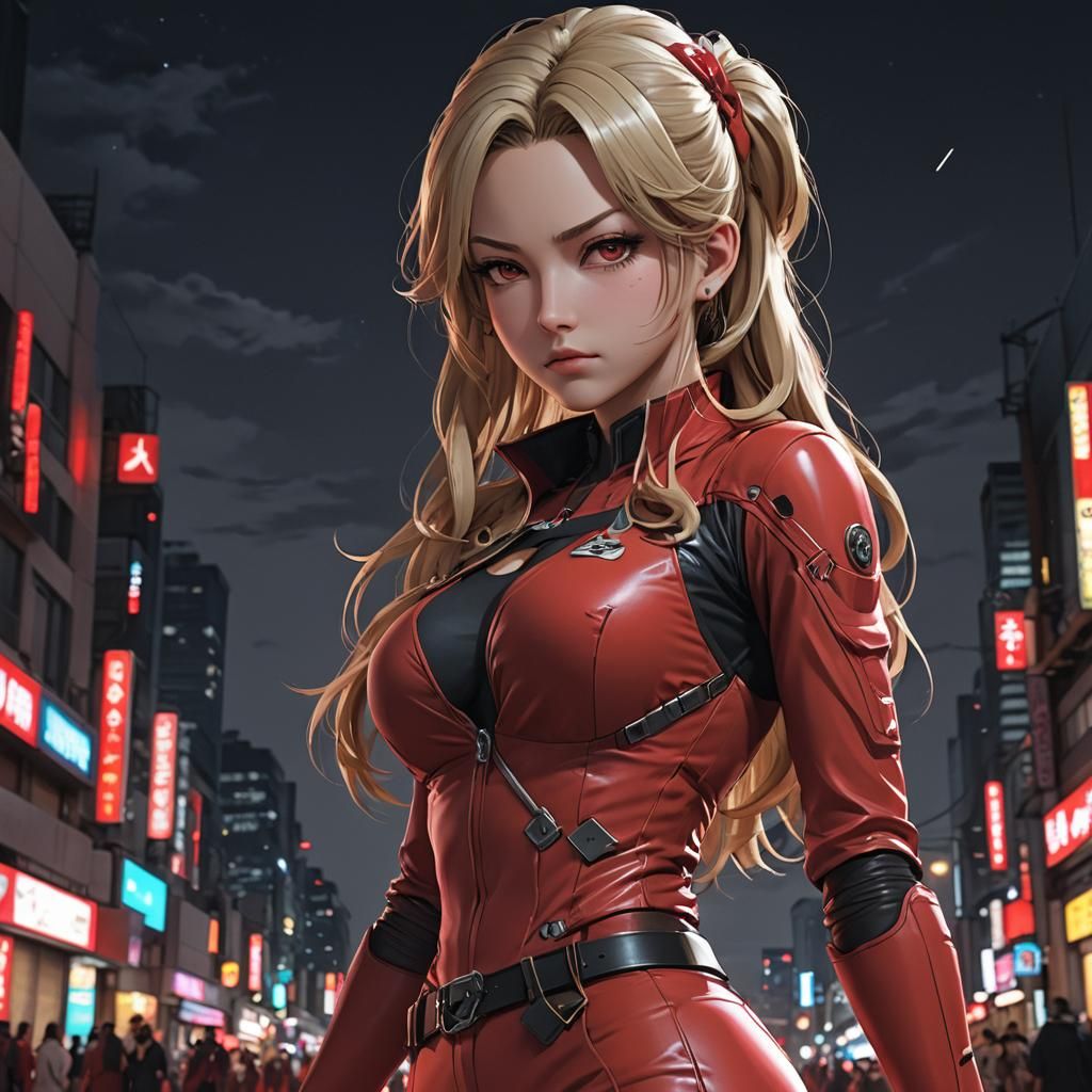 Ann Takamaki Intense Night Portrait in 3D Anime Art