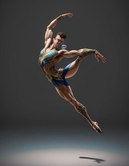 Dramatic Ballet Dancer in Motion: Hyperrealistic Concept Art