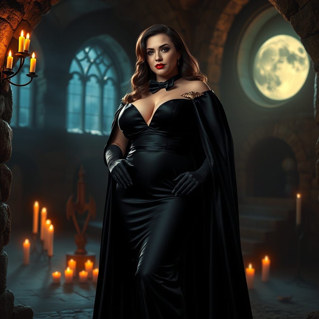 Seductive Vampire Couture in Midnight Elegance