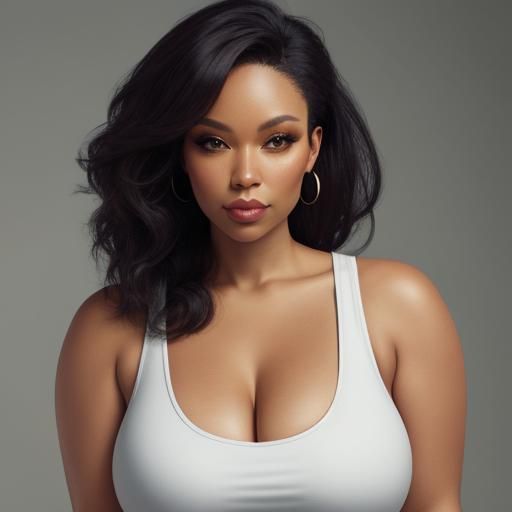 Bust Portrait of a Beautiful Woman in Tank Top