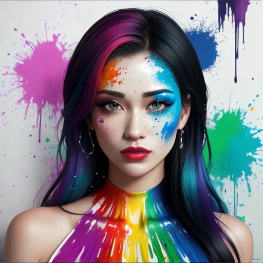 Hyperrealistic Graffiti Art with Colorful Polychromatic Deta...