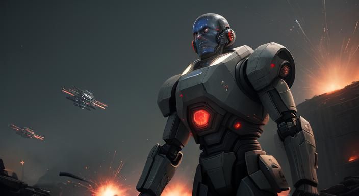 Galactic Battlefield: Human Soldiers vs AI Robots