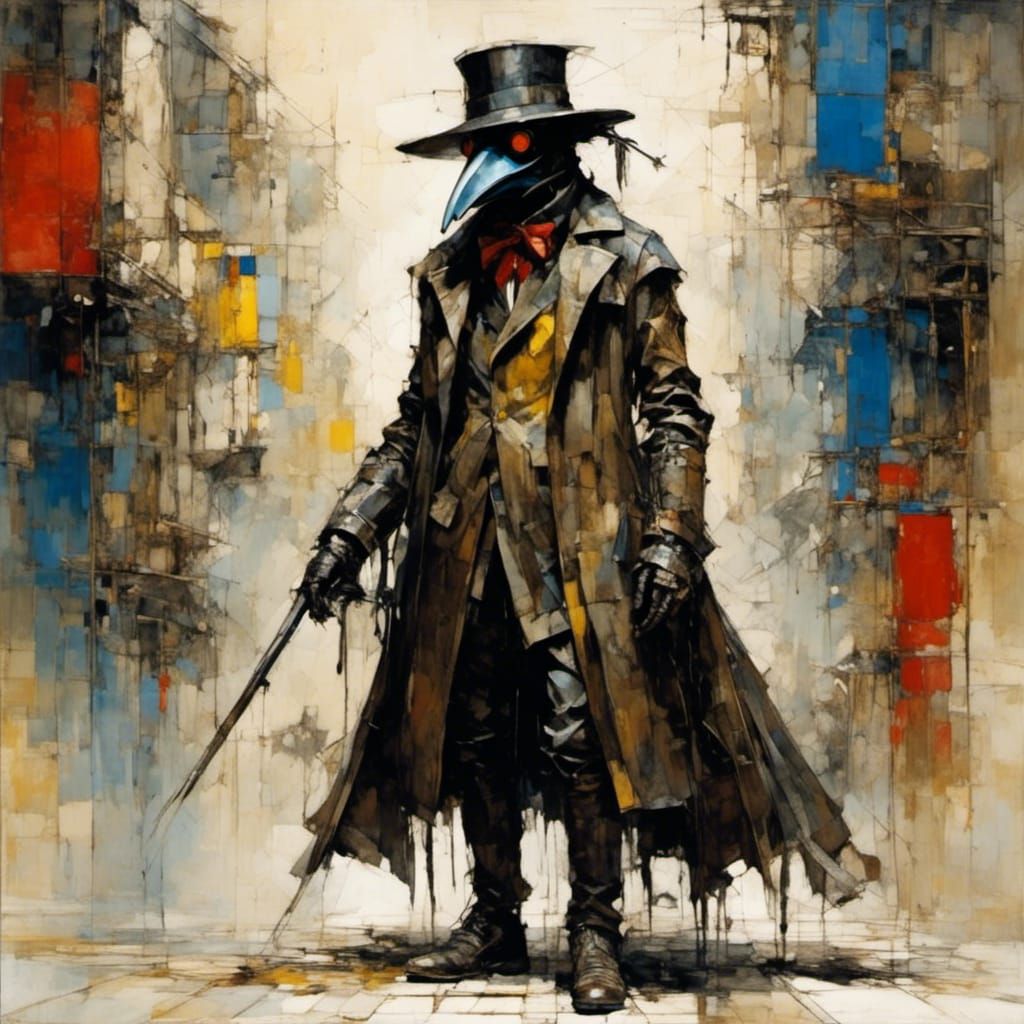 Stylized Plague Doctor Character Portrait
