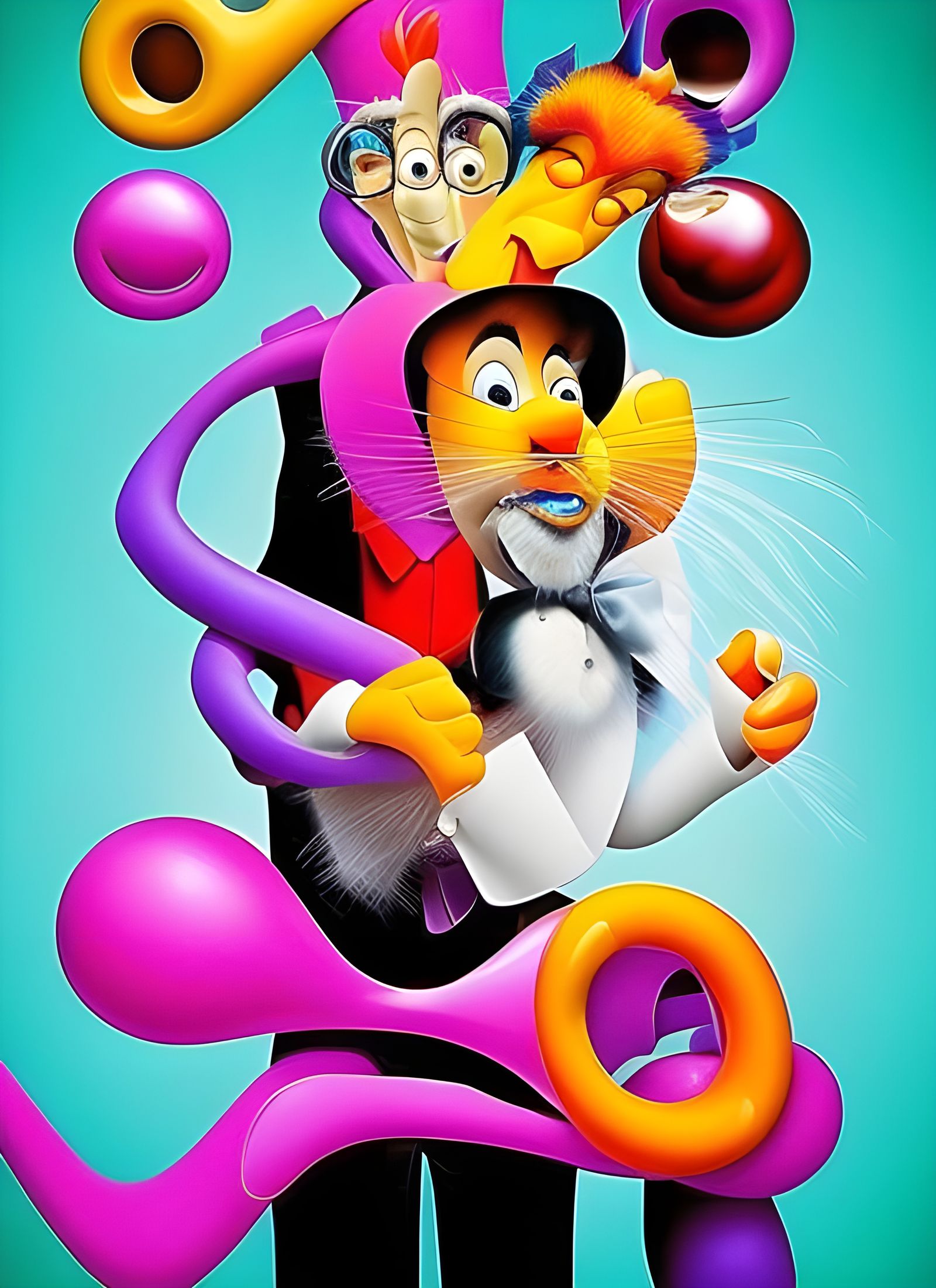 Hyperrealistic Abstract Folk Singers with Light Dust Effects