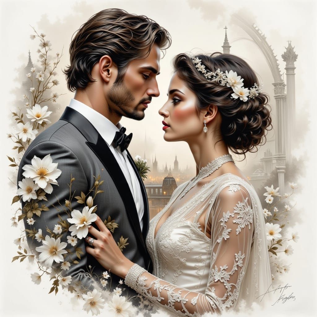 <lora:Chaotic order:1.0> <lora:B-n-W Flux:1.0> White backgro...