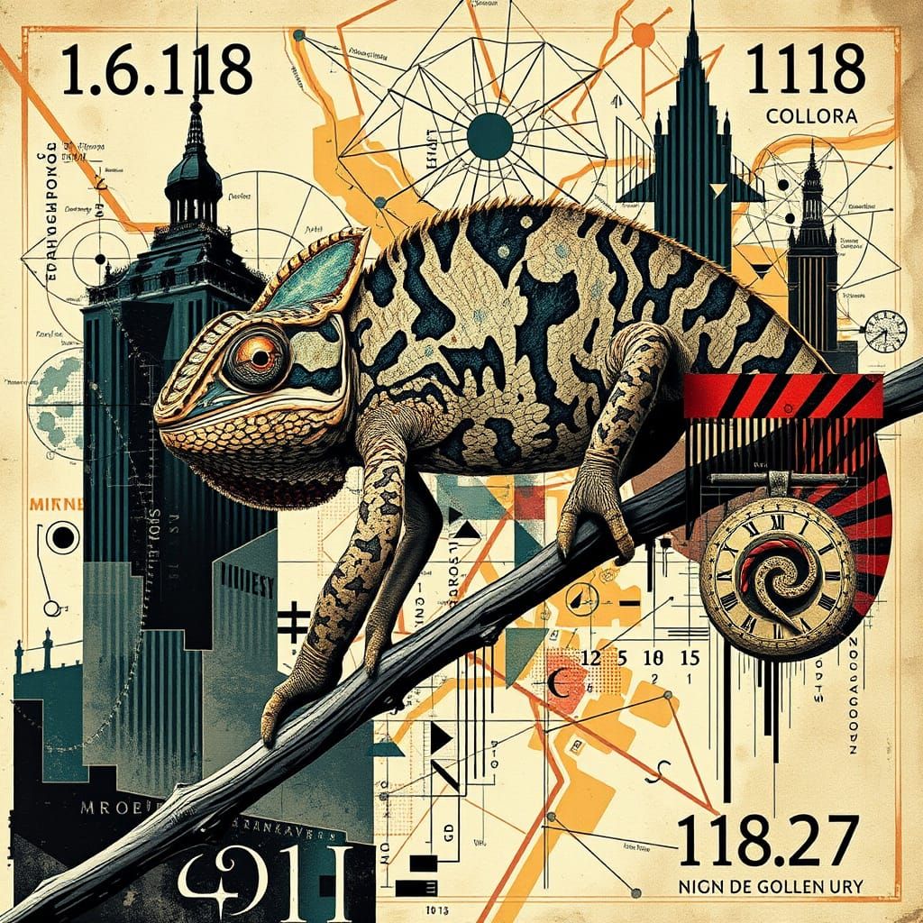 Abstract canvas for little chameleon