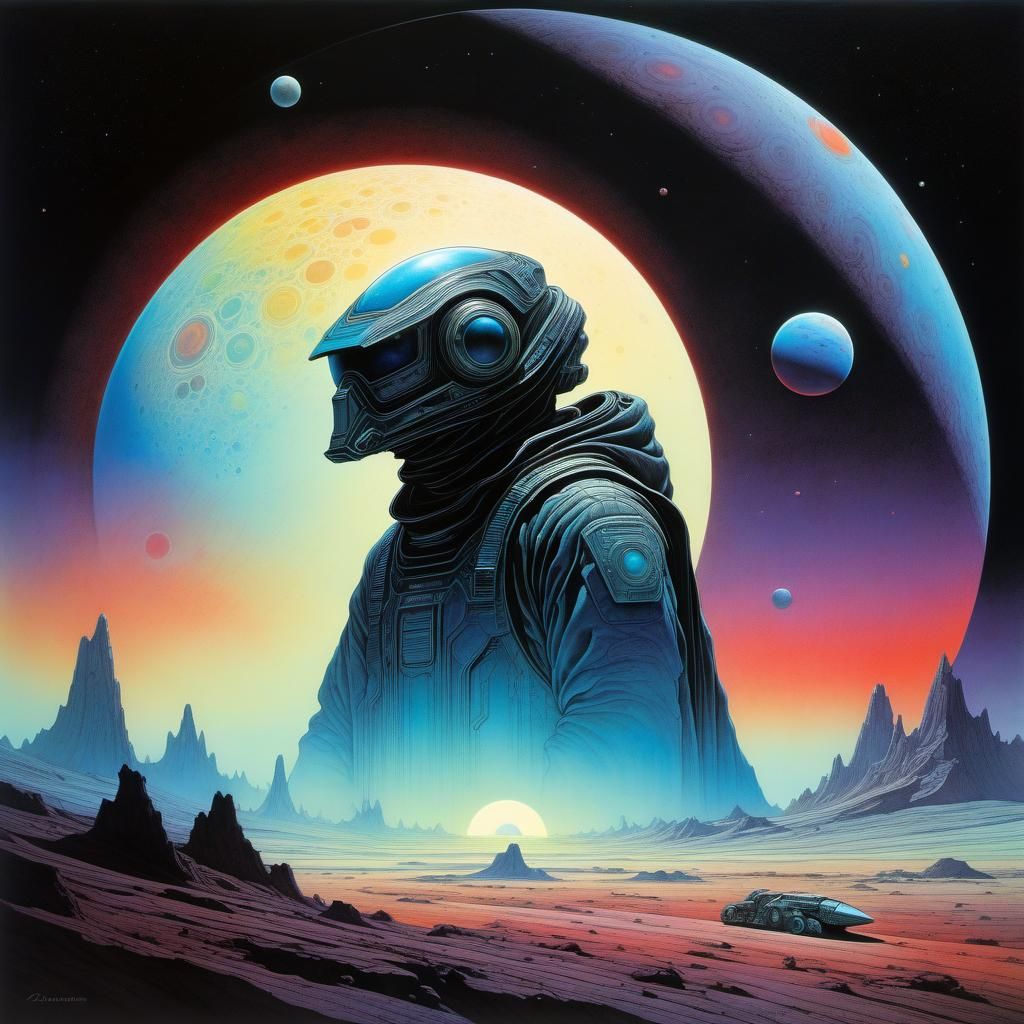 16k, in the iconic style of Mœbius, darius puia bakaarts, La...