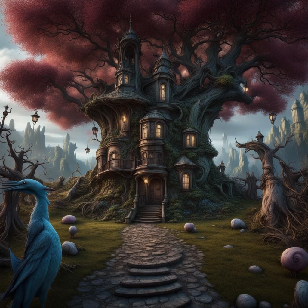Fantastical Matte Painting in Detailed Style